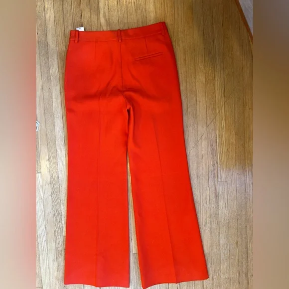 Orange Victoria Beckham Wool Trousers